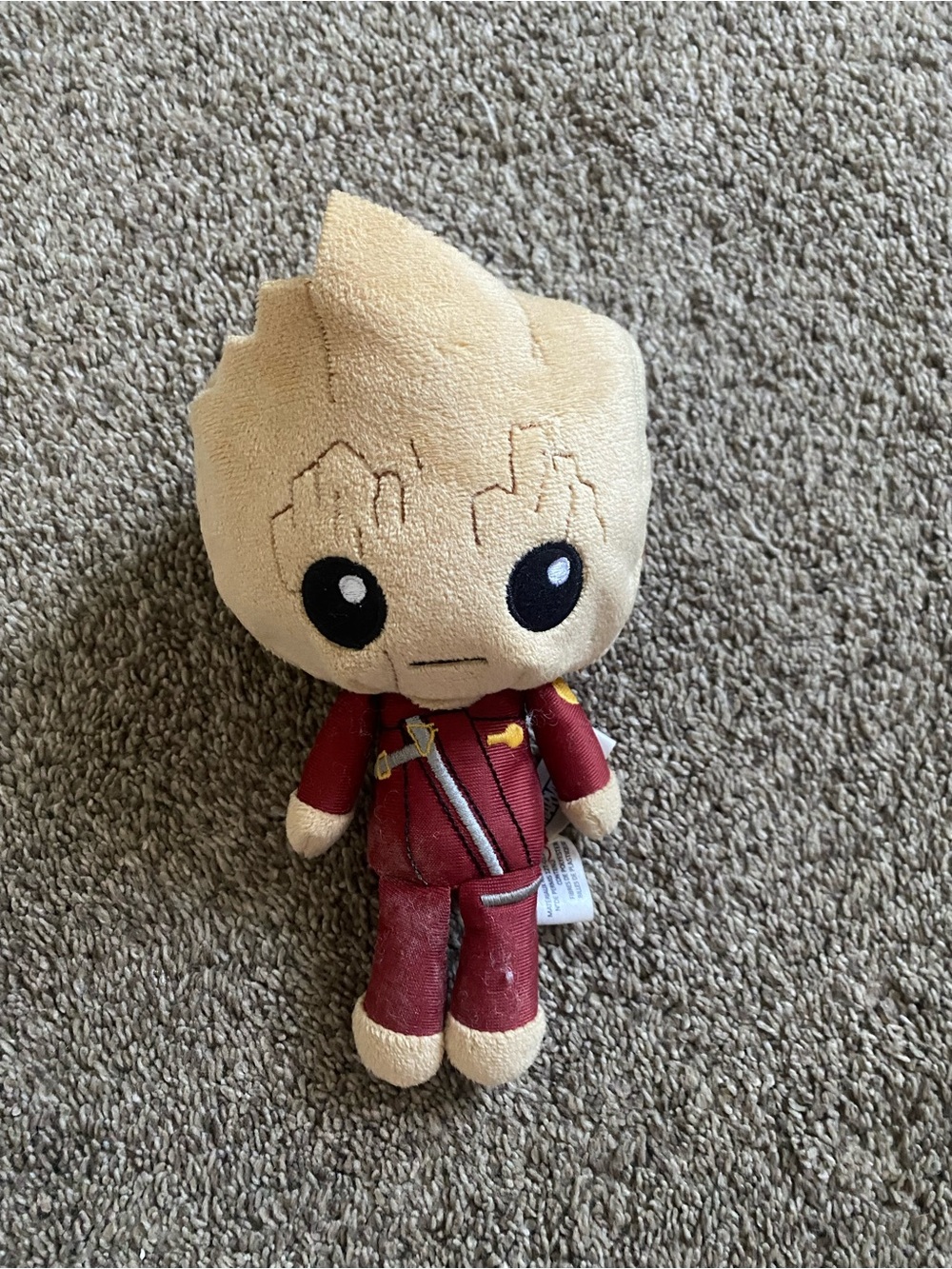 Marvel Plush Character with Red Outfit and Cream Accents